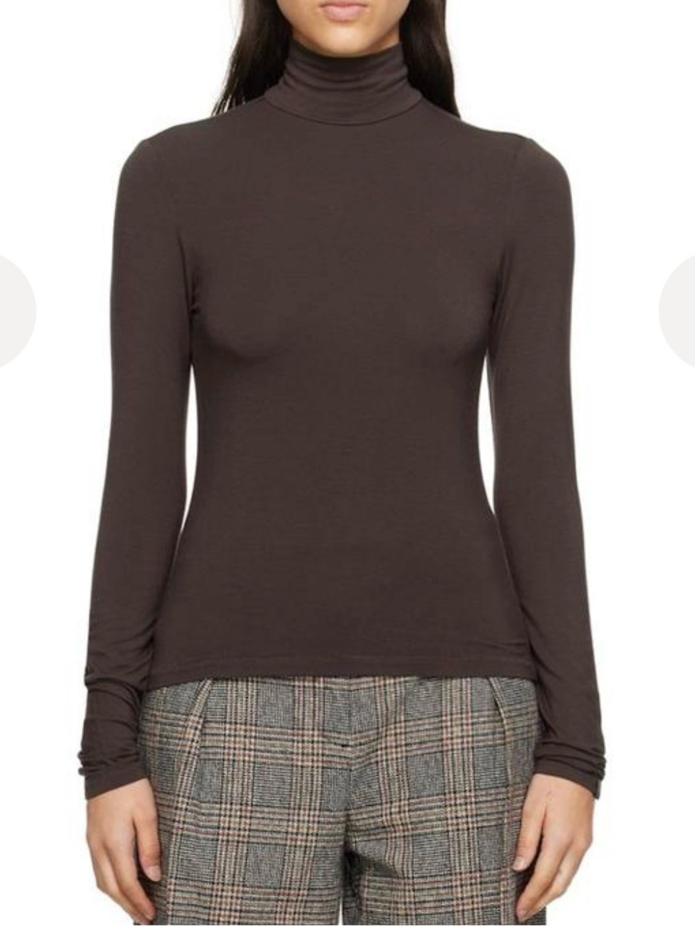 Rag & Bone Luca Long-Sleeve Brown Turtleneck Top Small
